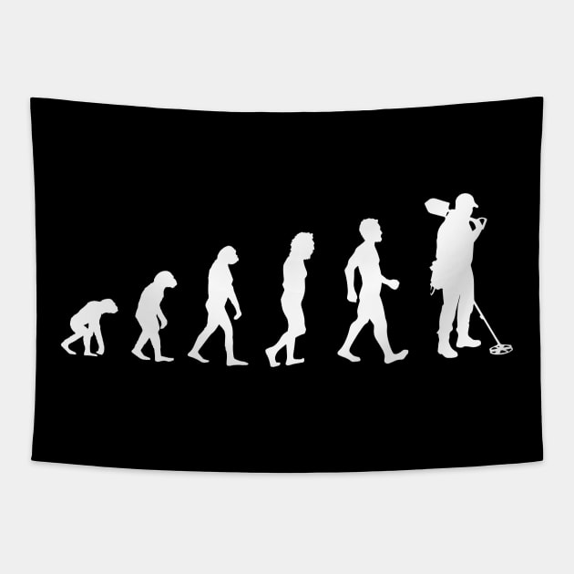 Evolution Metal Detector - Detecting Treasure Funny Gift Tapestry by PugSwagClothing