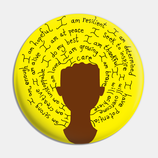 Self Care Matters Positive Affirmations Female Silhouette - Afro - Pin | TeePublic Self Care Matters Positive Affirmations Female Silhouette - Afro - Pin | TeePublic