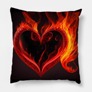 Flaming heart Pillow