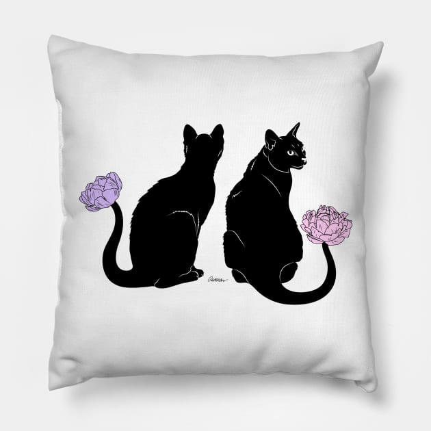 Flower Cats Pillow by camissao