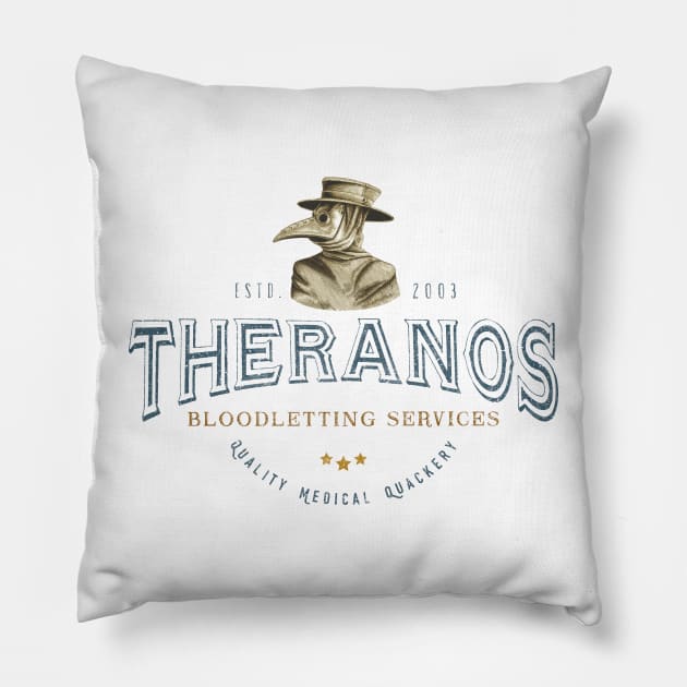 Theranos Bloodletting l Pillow by karutees