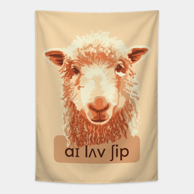 I Love Sheep Phonetics Tapestry by Slightly Unhinged