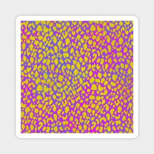 Yellow on Purple and Blue Animal Print Magnet