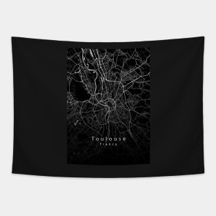 Toulouse France City Map dark Tapestry