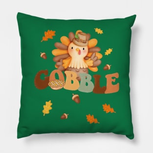 Gobble Gobble Gobble Text Pillow