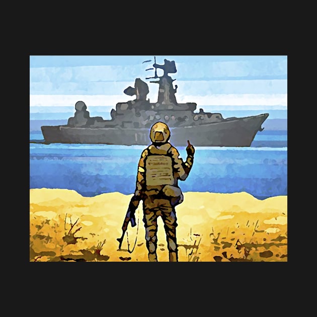 Russian Warship Go Fuck Yourself, Graphic Poster, Support for Ukraine by ZiggyPrint