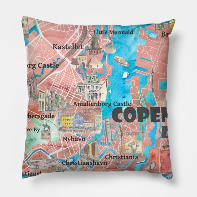 Copenhagen, Denmark Pillow by artshop77