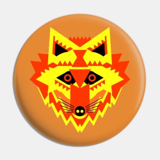 Red Fox Face Pin