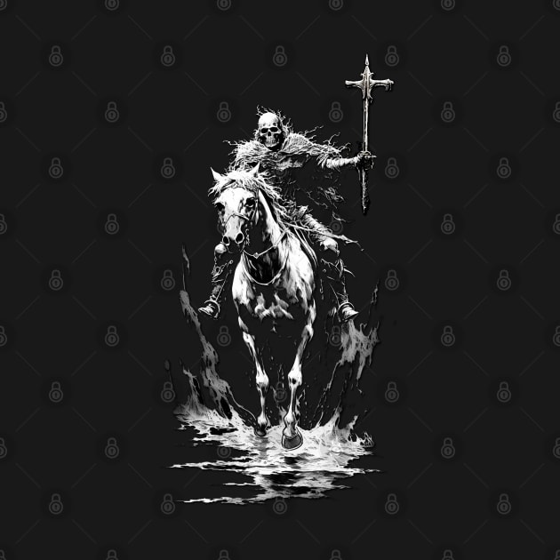 Death Rides A Horse - skeletal warrior harbinger of revelations by AltrusianGrace