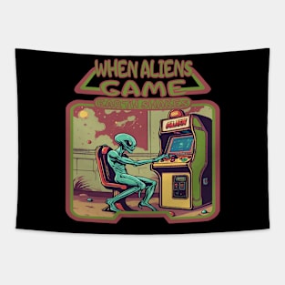 Alien Retro Gaming Tapestry