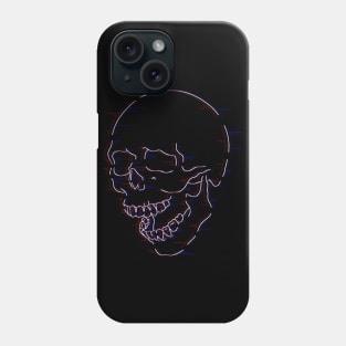 Glitch Skull (White Base) Phone Case