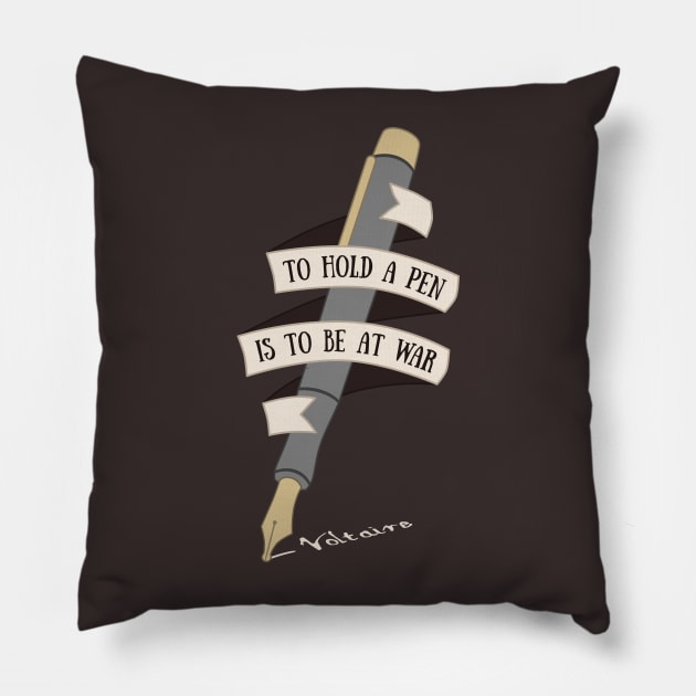 Dark Academia: Writing Quote by Voltaire Pillow by ElectricFangs
