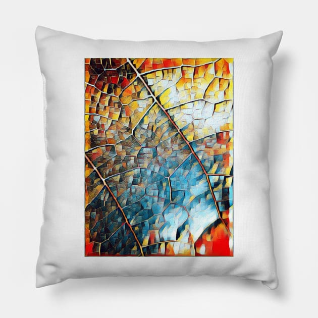 Oil Leaf 001 Pillow by AstroRisq