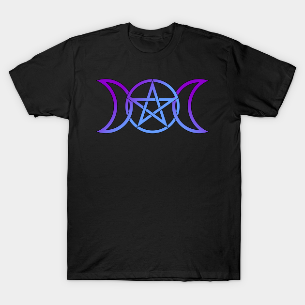 Triple Moon Goddess light purple to blue - Witch - T-Shirt