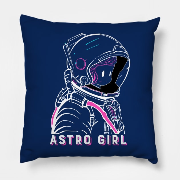 Astro girl - A cute astronaut Pillow by AO01