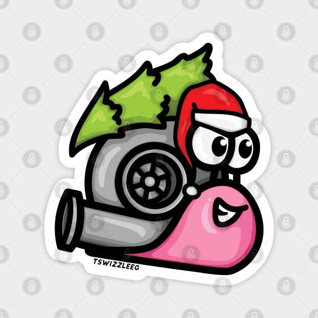 Turbo Snail - Christmas Tree Hauler (Pink) Magnet by hoddynoddy