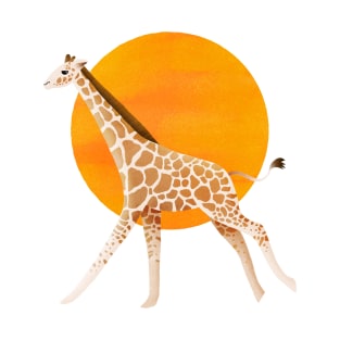 Giraffe and Sun | Color Illustration T-Shirt