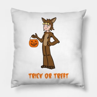 Halloween trick or treat wolf costume cartoon Pillow