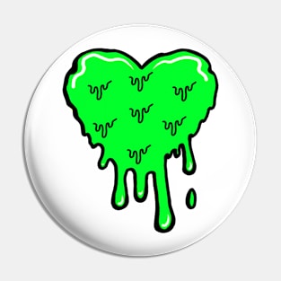 Green Melting Acid Heart Pin