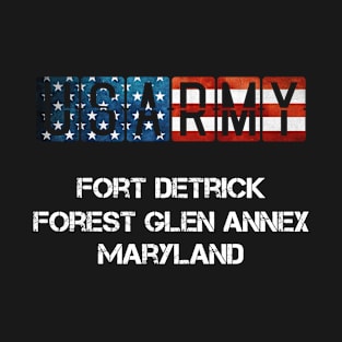 Fort Detrick Forest Glen Annex Maryland US Flag Army T-Shirt