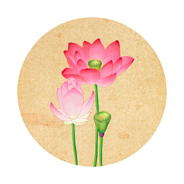 Minhwa: Lotus Flowers A Type by koreanfolkpaint