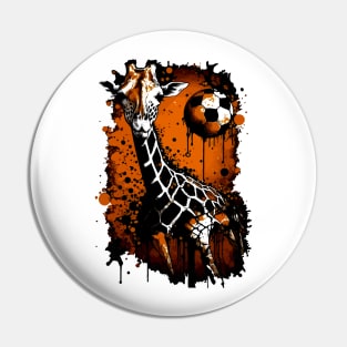 Giraffe Sports Player Soccer Futball Football - Graphiti Art Graphic Trendy Holiday Gift Pin