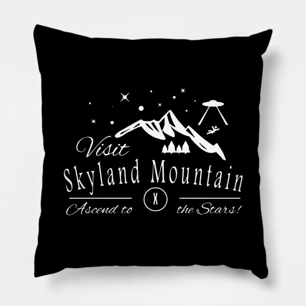 skyland mountain Pillow by NumbLinkin