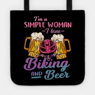 I'm A Simple Woman I Lover Biking And Beer Gift Tote