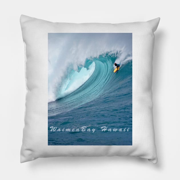 Waimea Bodyboarder T-Shirt Pillow by Sky Studio Hawaii