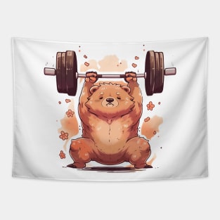 bear lifting weight Tapestry