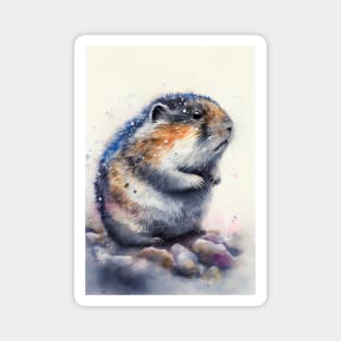 Arctic Lemming - Watercolor Paint Magnet