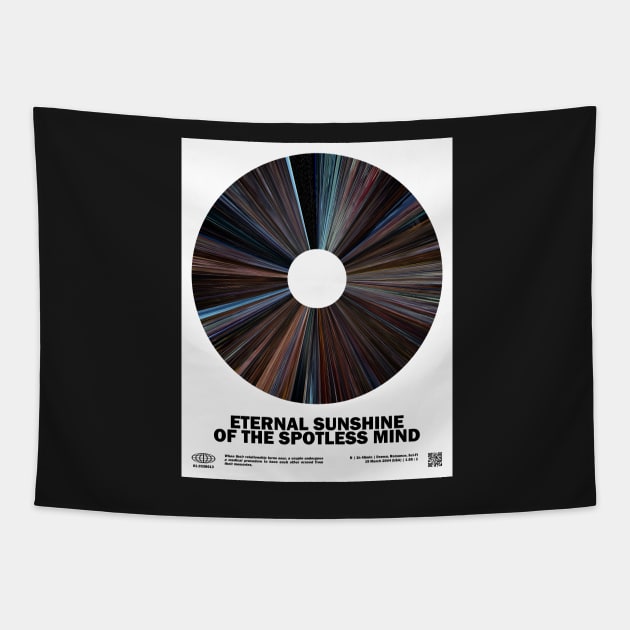 minimal_Eternal Sunshine of the Spotless Mind Warp Barcode Movie Tapestry by silver-light