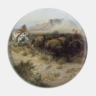 Buffalo Hunt No. 26 by Charles Marion Russell Pin