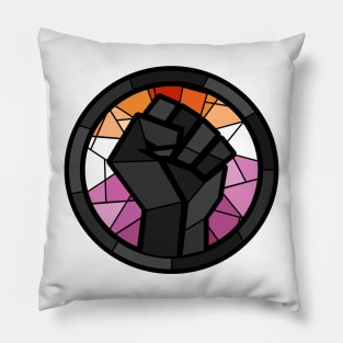 BLM Stained Glass Fist (Lesbian) Pillow