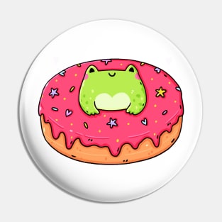 Frog Pink Donut Pin