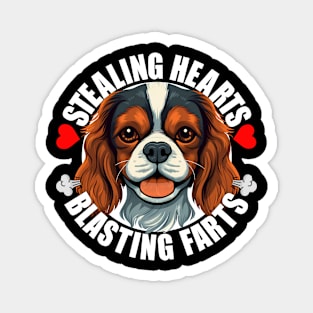 Funny Cavalier King Charles Spaniel Stealing Hearts Blasting Farts Dog Cute Puppy Magnet