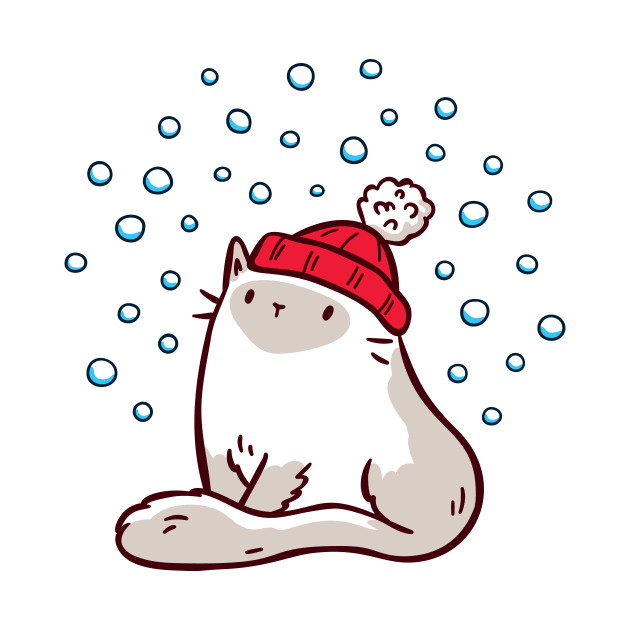 Cute Ragdoll Cat Watching Snowfall by LydiaLyd