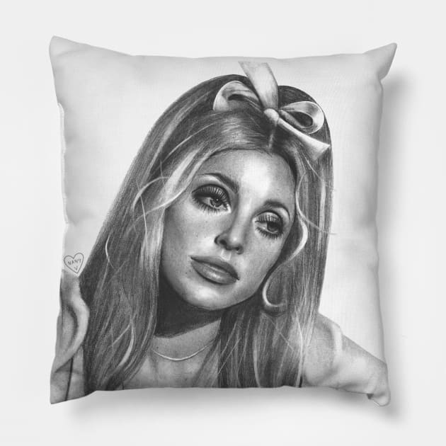 Sharon Tate Pillow by thelamehuman