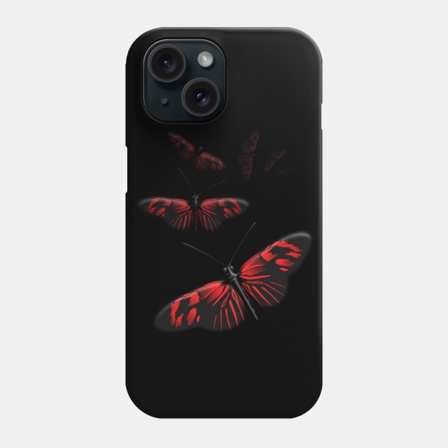 Red and Black Butterfly Phone Case by JAC3D