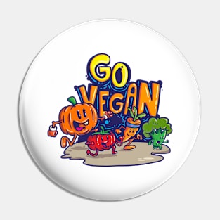 Go Vegan Pin