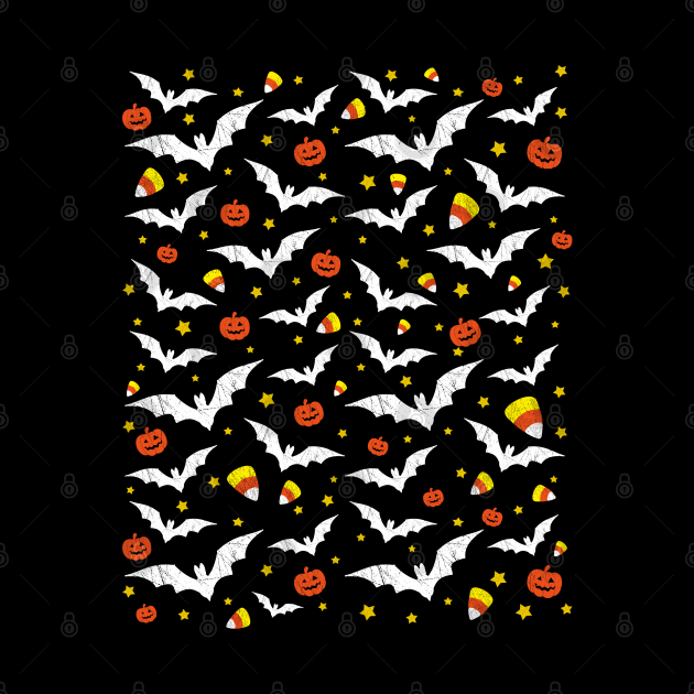 Halloween Pattern - Candy Corn, Bats And Pumpkins by LunaMay