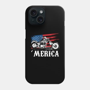 Motorcycle Shirt Biker America Flag Patriotic Grunge Phone Case