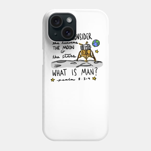 Apollo 11 Bible Verse (Buzz Aldrin) Phone Case by sesame doodles