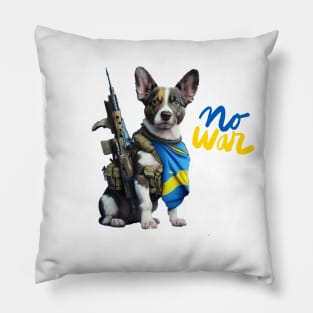 Dog Ukrainian Soldier, funny dog, dog lovers Pillow