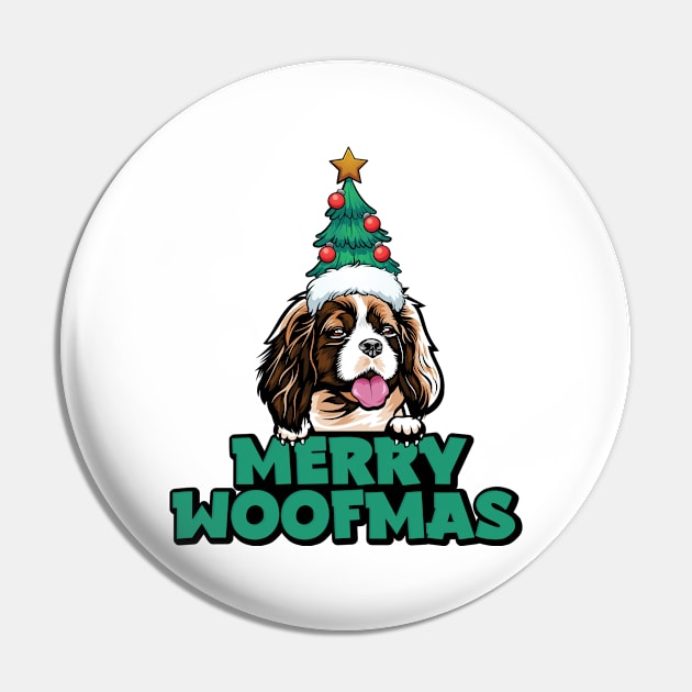 Merry Woofmas Funny Cavalier Dog Christmas Pin by Way Down South