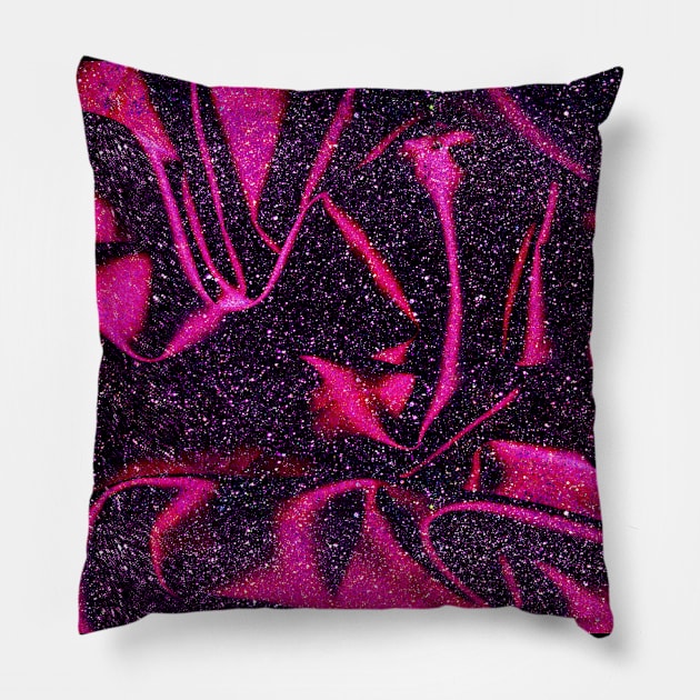 pink satin glamour burlesque pattern elegant shiny sparkly glitter design Pillow by designsbyxarah