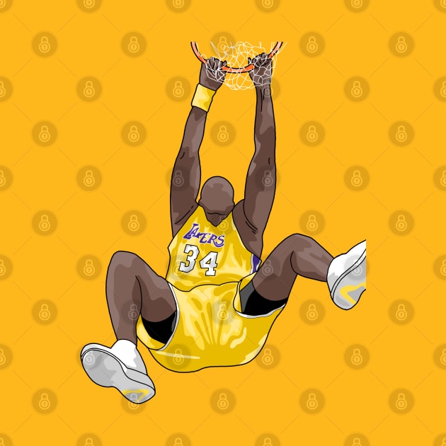 Shaquille O'Neal Slam Dunk - Drawing by thesportstation