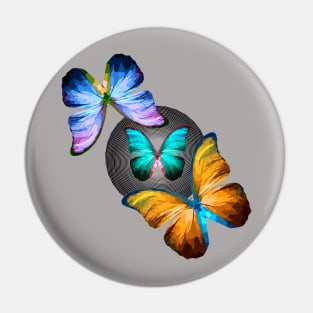 Gorgeous Sublime Morpho Butterflies Multicolored Pin