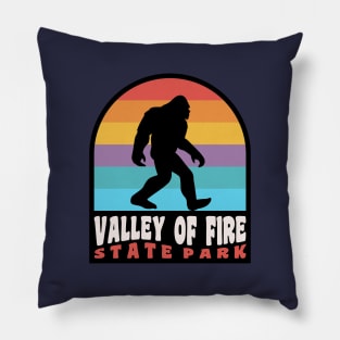 Valley of Fire State Park Bigfoot Sasquatch Retro Sunset Pillow