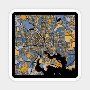 Baltimore Map Pattern in Blue & Gold Magnet